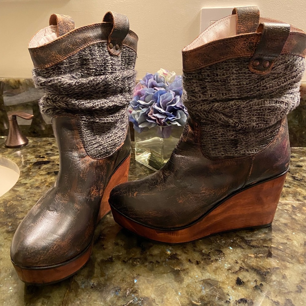 BED STU Bruges Wedge Boots BRAND NEW Condition